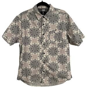 Level Ten Couture Men's Lg Tropical Resort Floral 100% Cotton Button Down‎ Shirt